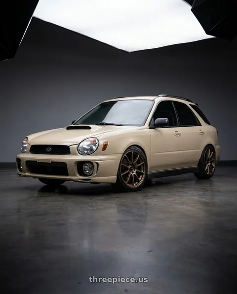 2002 subaru wrx wagon with Enkei Triumph 5x100 18x8.5+45 Matte Bronze wheels