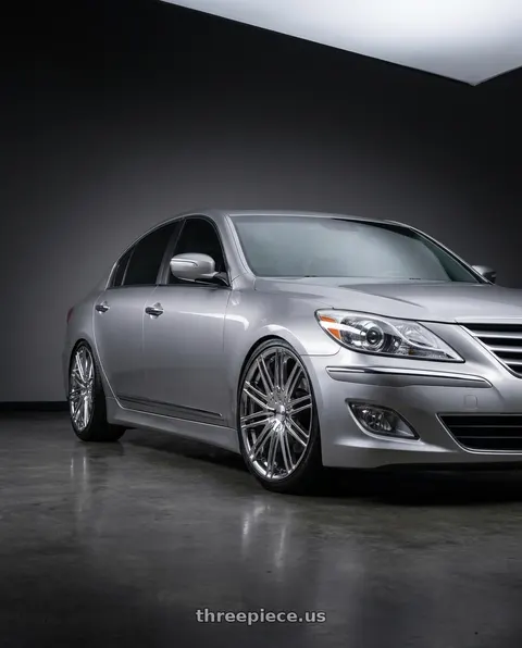 2013 Hyundai Genesis with Helo HE880 5X114.3/5X120.65 20X8.5 +42 PVD wheels