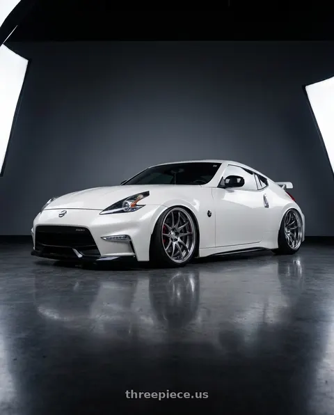 2018 Nissan 370Z Nismo with Work Cr 2P 5x114.3 19x9.5 +18 GT Silver wheels