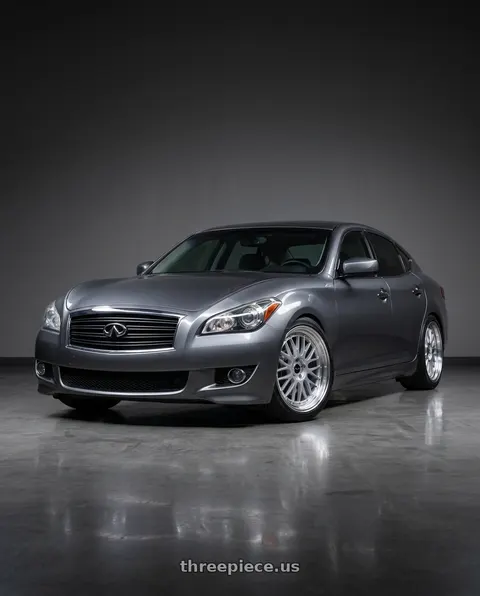 2011 INFINITI M37 with Vors VR8 5x114.3 19x9.5  +35 Silver Machine Lip Chrome Rivet wheels
