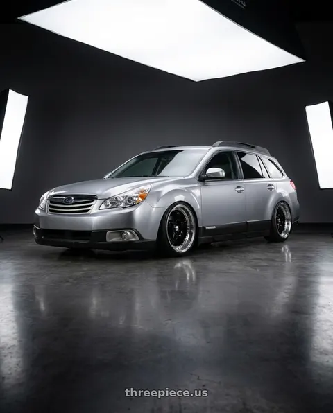 2012 Subaru Outback with Konig SSM 5x100 18x9+42 Gloss Black w/ Machined Lip wheels