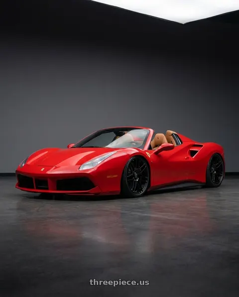 2018 Ferrari 488 Spider with Forgestar F14 5x114.3 22x10.5 +30 Black Gloss wheels