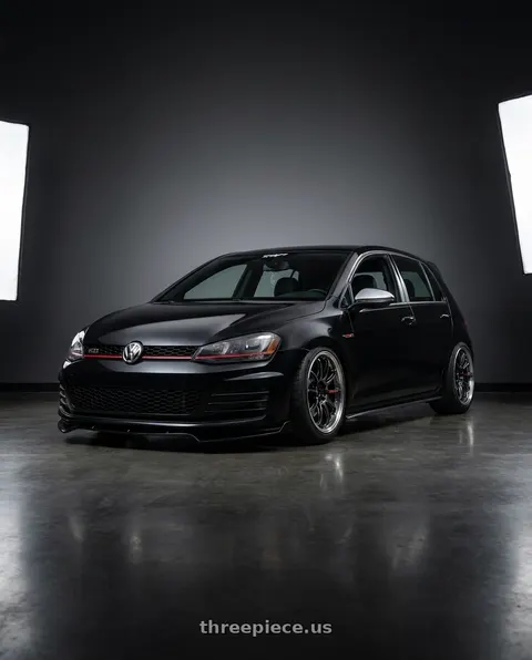 2015 Volkswagen GTI Autobahn with Work Emotion Zr10 5x112 18x8.5 +38 Glim Black Diamond Rim cut wheels