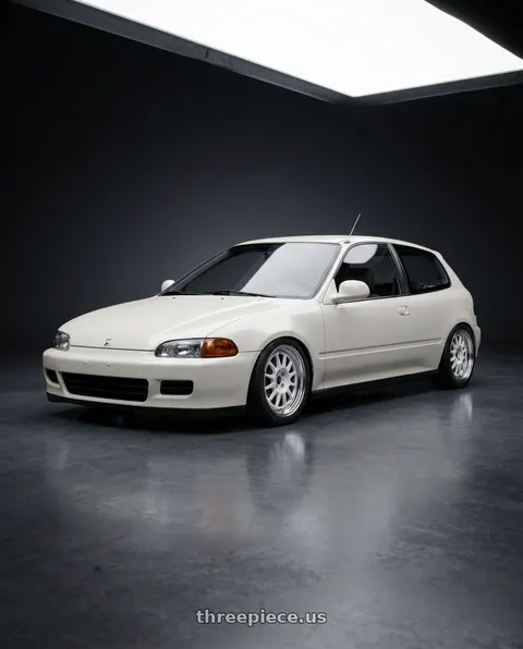 1992 Honda Civic with WedsSport Racing 2-Piece 4x100 15x7.0+38 White wheels