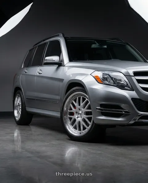 2015 Mercedes-Benz GLK350 4Matic with TSW VALENCIA 5X112 20X8.5 +35 SILVER W/ MIRROR CUT LIP wheels