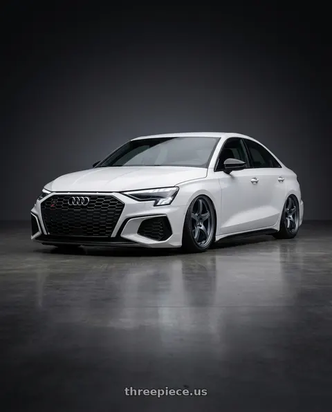 2024 Audi S3 with Gram Lights 57CR 5x112 19x9.5+45 Gunblue II wheels