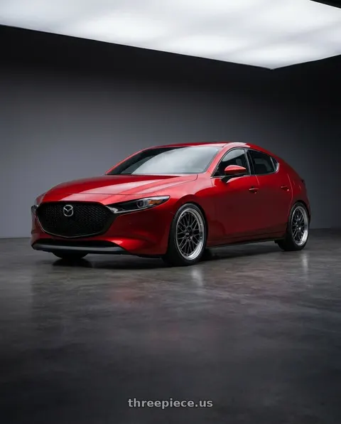 2025 Mazda 3 with BBS LM 5x114.3 19x8.5 +38 Diamond Black Center / Diamond Cut Lip wheels