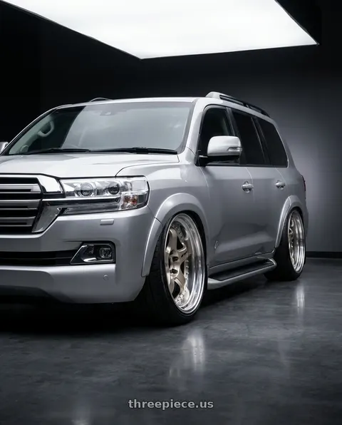 2017 Toyota Land Cruiser with Work Meister S1 3P 4x114.3 18x10.5-28 L Disk Bright Buff Finish wheels