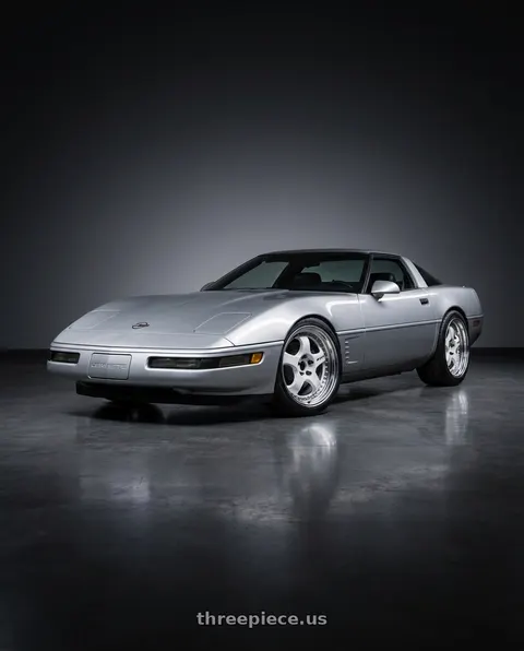 1996 Chevrolet Corvette with Work Meister S1 3P 5x120.65 19x10+48 A Disk White wheels