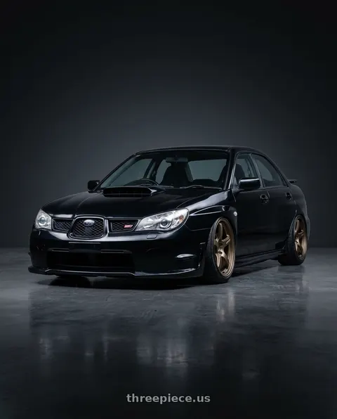 2006 Subaru Impreza with Gram Lights 57CR 5x114.3 18x10.5 +22 BRONZE 2 wheels