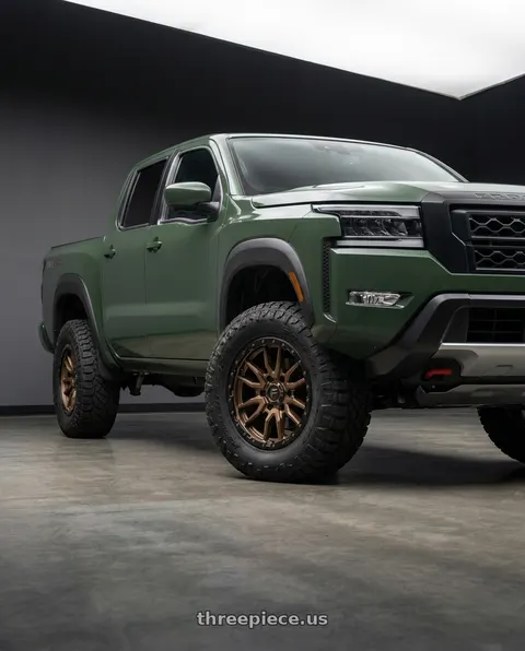 2022 Nissan Frontier with Fuel 1PC D681 REBEL 6X114.3 18X9 +20 MATTE BRONZE BLACK BEAD RING wheels