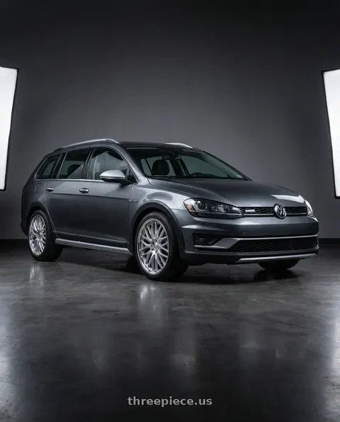 2017 Volkswagen Golf Alltrack with V�xx Masi 5x120 18x8+45 Silver Mirror Mach Lip wheels