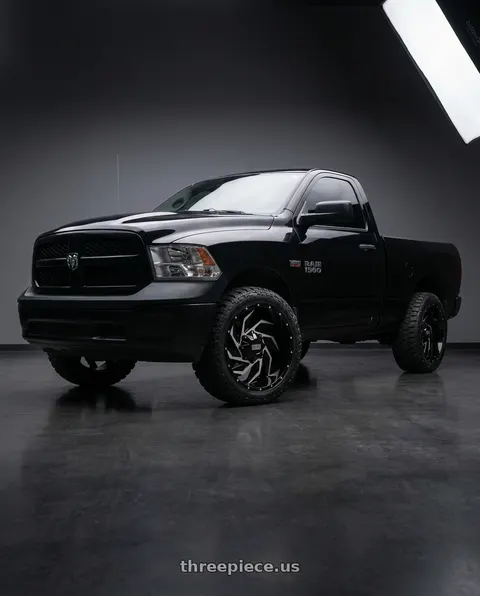 2014 Ram 1500 with Twisted Off-Road T-27 Vixon 6x135/6x139.7 24x14 -76 Gloss Black & Machined wheels