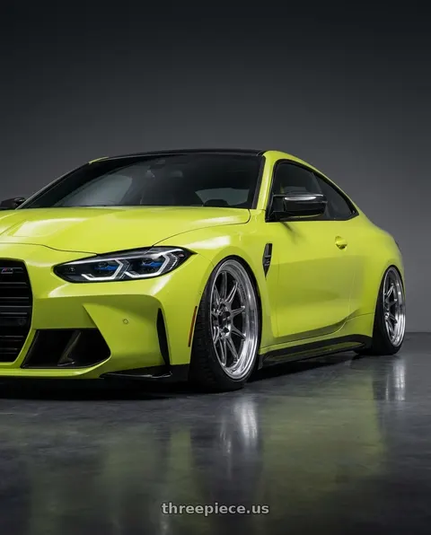 2024 BMW M4 with Konig Countergram 5x112 19x11+40 Hyper Chrome / Machined Lip wheels