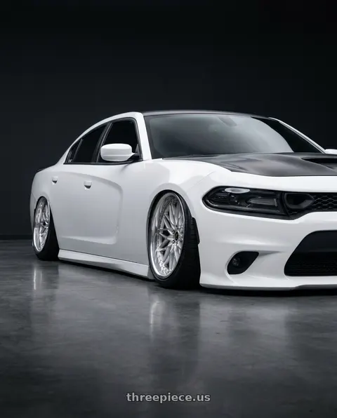 2021 Dodge Charger Scat Pack with Work Vs-Xv 5x115 20x9.5+21 A Disk Silky Rich Silver wheels