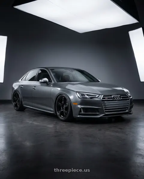 2023 Audi S4 with Gram Lights 57CR 5x112 19x10.5+22 Glossy Black wheels