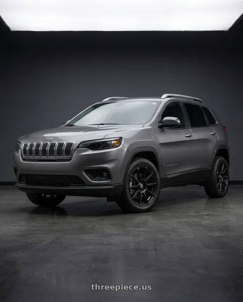 2019 Jeep Cherokee Latitude with Konig Control 5x110/5x115 17x7+40 Matte Black wheels