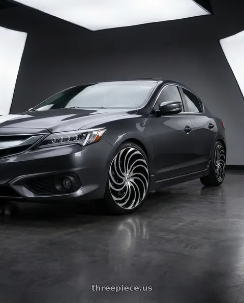2016 Acura ILX with Azara AZA-534 5x114.3 / 5x120 22x8.5 +38 Gloss Black & Machined wheels