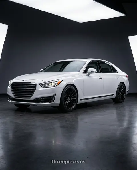 2018 Genesis G90 Ultimate with Arvano AV-54 5x115 22x9 +15 Gloss Black wheels