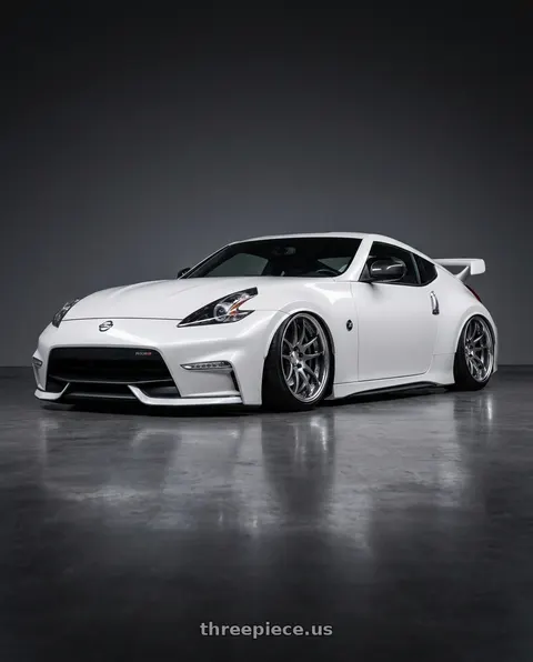 2018 Nissan 370Z Nismo with Work Cr 2P 5x114.3 19x9.5 +18 GT Silver wheels