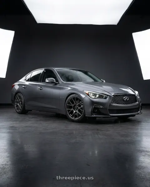 2021 INFINITI Q50 with Konig Ampliform 5x114.3 19x9.5+35 Dark Metallic Graphite wheels
