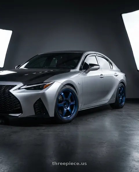 2023 Lexus IS350 F Sport with Gram Lights 57DR 5x114.3 19x8.5+35 Sputter Blue wheels