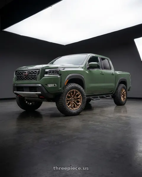 2022 Nissan Frontier with Fuel 1PC D850 REBAR 6X114.3 17X9 +1 PLATINUM BRONZE MILLED wheels