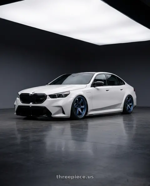 2025 BMW M5 with Volk Racing TE37 SAGA S-PLUS 5x114.3 19x10.5 +15 MAG BLUE wheels