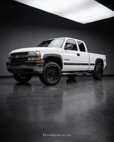 2001 Chevrolet Silverado 2500 HD LT with WELD Off-Road Fulcrum 8x165.1 20x10 +13 Gloss Black/Milled wheels
