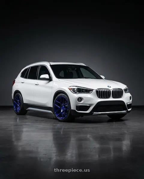 2018 BMW X1 with MRR FS1 5x130 18x8.5  +45 Candy Blue wheels