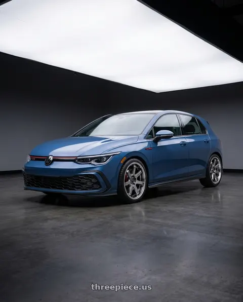 2026 Volkswagen GTI with F1R FC7 5x112 18x8.5 +35 Hyper Black/Polish Lip wheels