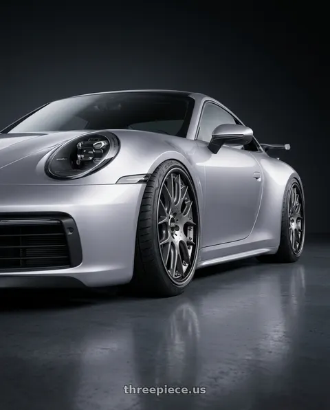 2025 Porsche 911 Carrera with BBS CH-RII 5x130 20x9 +48 Satin Platinum Center Black Lip Stainless Rim Protector wheels