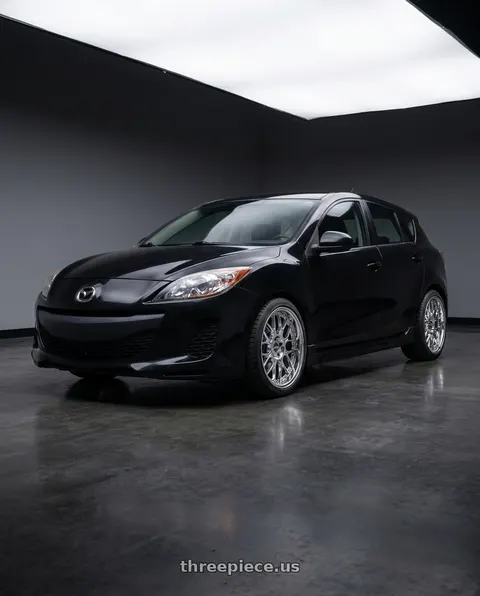 2012 Mazda 3 with ESR Wheels CS18 5x114.3 18x10.5 +22 Vacuum Chrome wheels