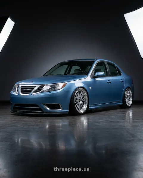 2010 Saab 9-3 with BBS LM 5x114.3 19x9.0+38 Diamond Silver wheels