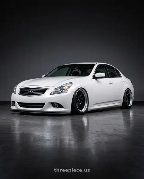 2013 INFINITI G37 with Konig Countergram 5x114.3 19x11+18 Matte Black / Matte Machined Lip wheels