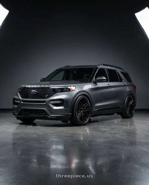 2023 Ford Explorer ST with VOSSEN HF6-5 6X139.7 22x9.5 +20 TINTED GLOSS BLACK wheels