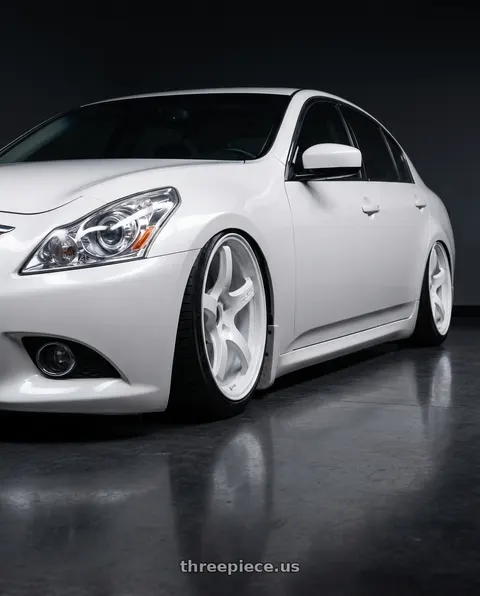 2012 INFINITI G37 with Gram Lights 57CR 5x114.3 19x9.5+45 Ceramic Pearl wheels
