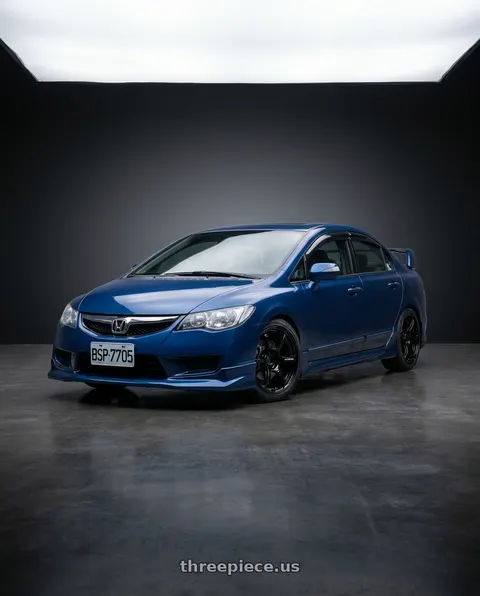 2009 Honda Civic with Advan RGIII 4x100 17x7.0+42 Gloss Black wheels