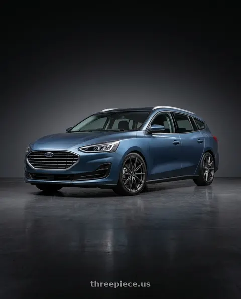 2023 Focus Wagon Mk45 Blue Metallic with Enkei DRACO 5x120 18x8.0+35 Anthracite wheels