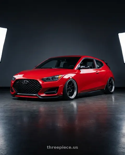 2022 Hyundai Veloster N with Konig Countergram 5x114.3 19x9.5+35 Matte Black / Matte Machined Lip wheels