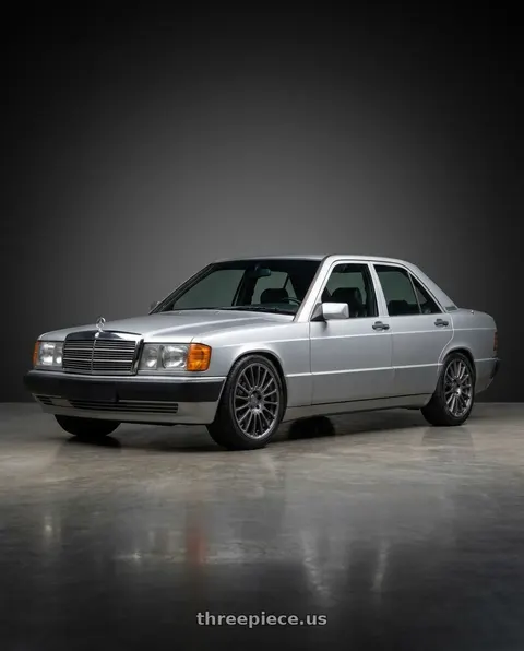 1992 Mercedes-Benz 190E with Vision Street-Designs 477 Monaco 5x112 15x7+38 Graphite wheels