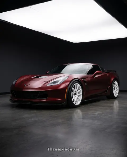 2019 Chevrolet Corvette Grand Sport with Vors TR4 5x120 19x9.5  +22 White wheels