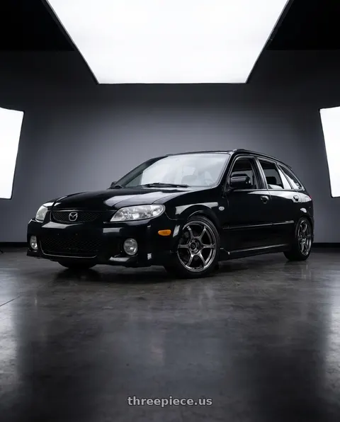 2002 Mazda Protege5 with Advan Racing RG-4 5x114.3 17x7.5 +48 RACING HYPER BLACK & RING wheels