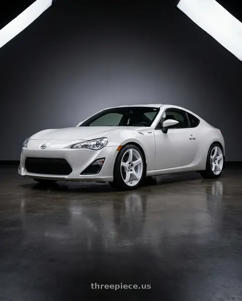 2016 Scion FR-S with Work Emotion T5r 5x100 17x7 +48 Ice White wheels