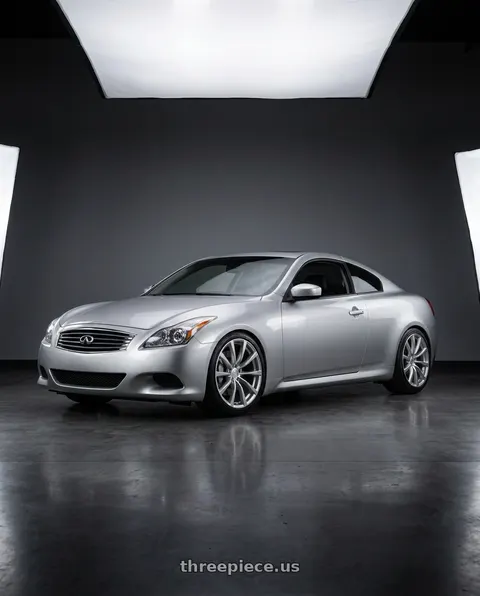 2008 INFINITI G37 with Aodhan AH-11 5x112 19x8.5 +35 Gloss Silver Machined Face wheels
