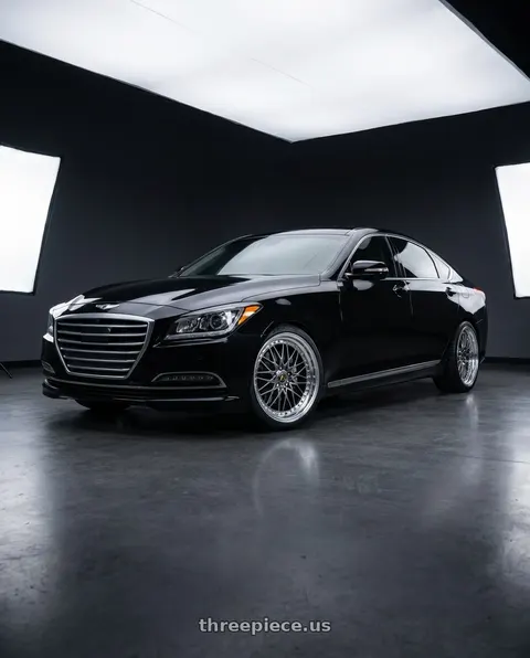 2016 Hyundai Genesis 3.8 with Work Vs-Xv 5x114.3 19x8.5+40 O Disk Brilliant Silver Black wheels