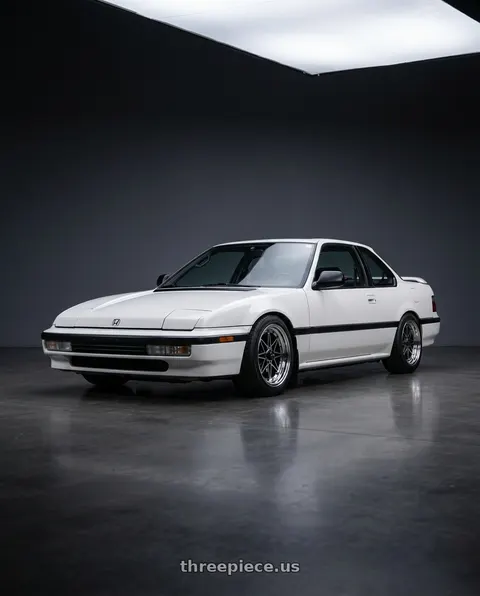 1991 Honda Prelude with EQUIP 03 Black Polish 4x100 15x7 +35 wheels