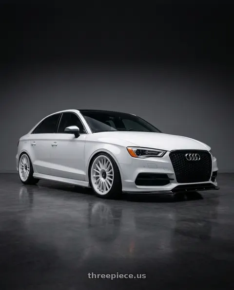 2016 Audi S3 with fifteen52 PODIUM 5x112 / 5x120 18x8.5 +35 RALLY WHITE (GLOSS WHITE) wheels