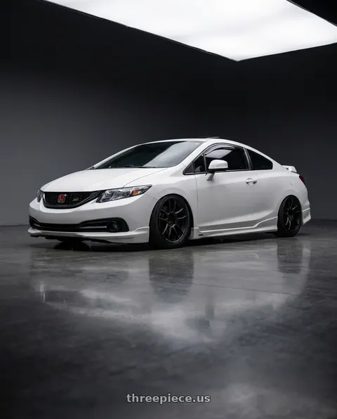 2012 Honda Civic Si with Work Emotion Cr Kiwami 4x100 15x5 +45 Matte Black wheels