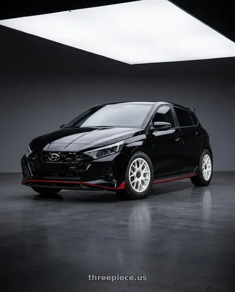 2023 Hyundai i20N with fifteen52 APEX 5x100 / 5x114.3 18x8.5 +35 RALLY WHITE (GLOSS WHITE) wheels